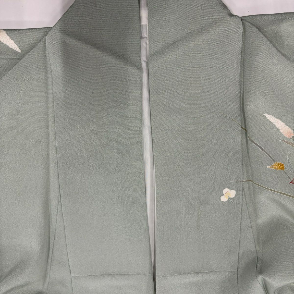 【庫存清倉】訪問服 身長156cm 袖長60cm S 雙層 草花紋紋 蘆葦 漸層 淺綠 純蠶絲 優品級