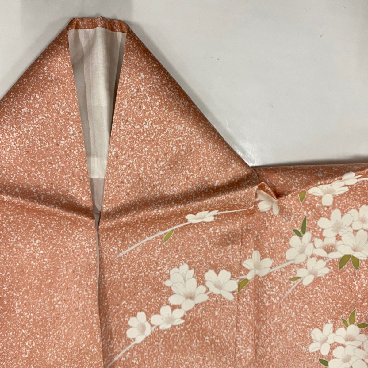 【庫存清倉】訪問服 身長164cm 袖長64.5cm M 雙層 櫻花 鮭粉色 純蠶絲 美品 名品級
