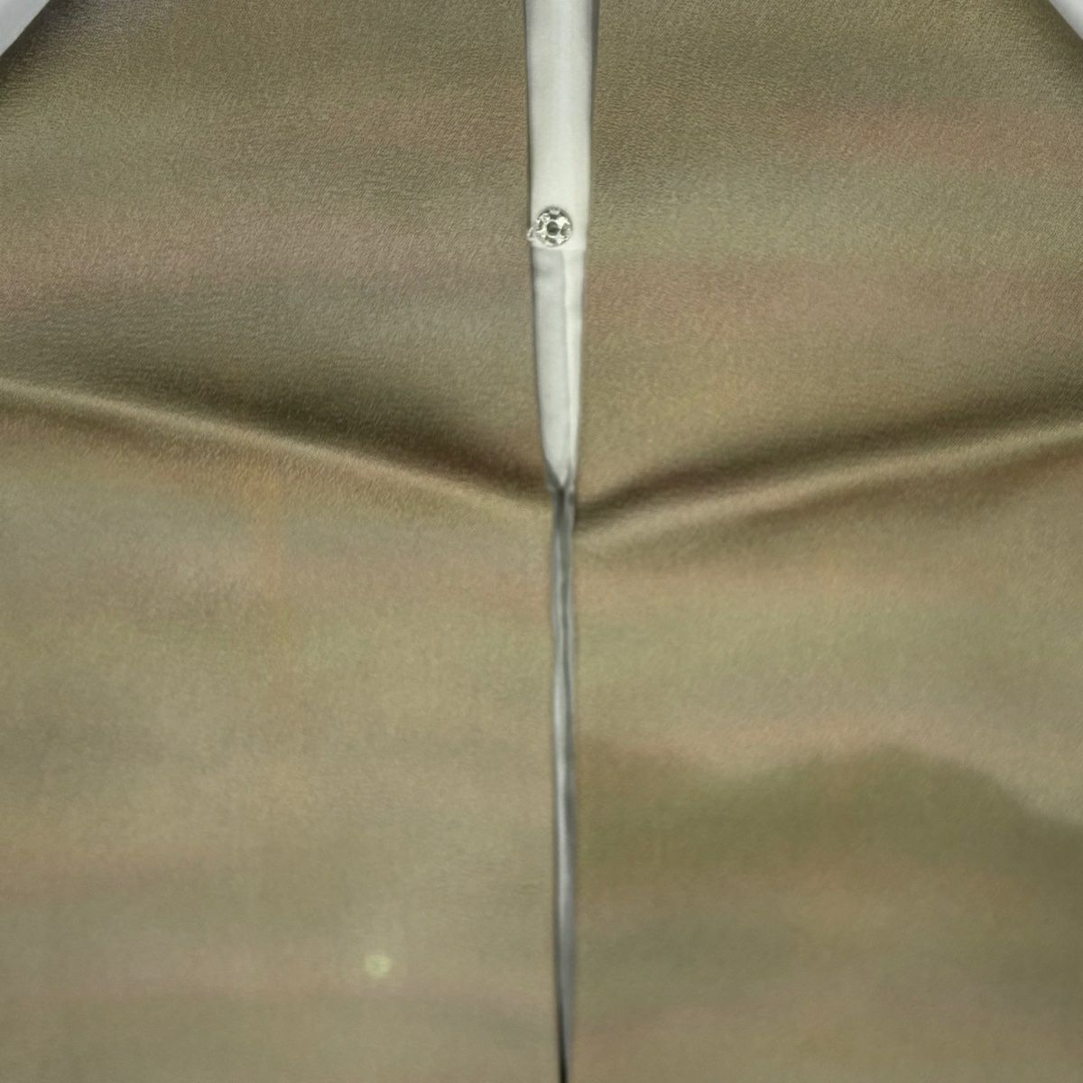 【庫存清倉】訪問服 身長158cm 袖長64.5cm M 雙層 落款有 樹木 山脈 漸層 灰茶 純蠶絲 優品級