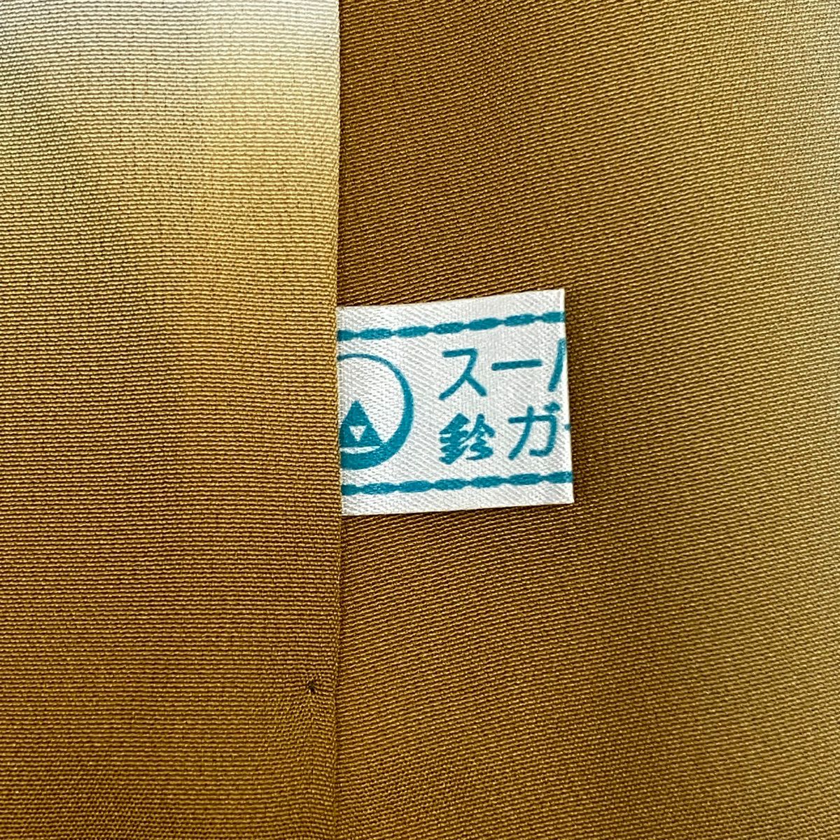 【庫存清倉】 付下 身長159cm 袖長65cm M 雙層 鈴乃屋 扇子子 銀杏 刺繡 金銀彩 灰綠 純蠶絲 優品級