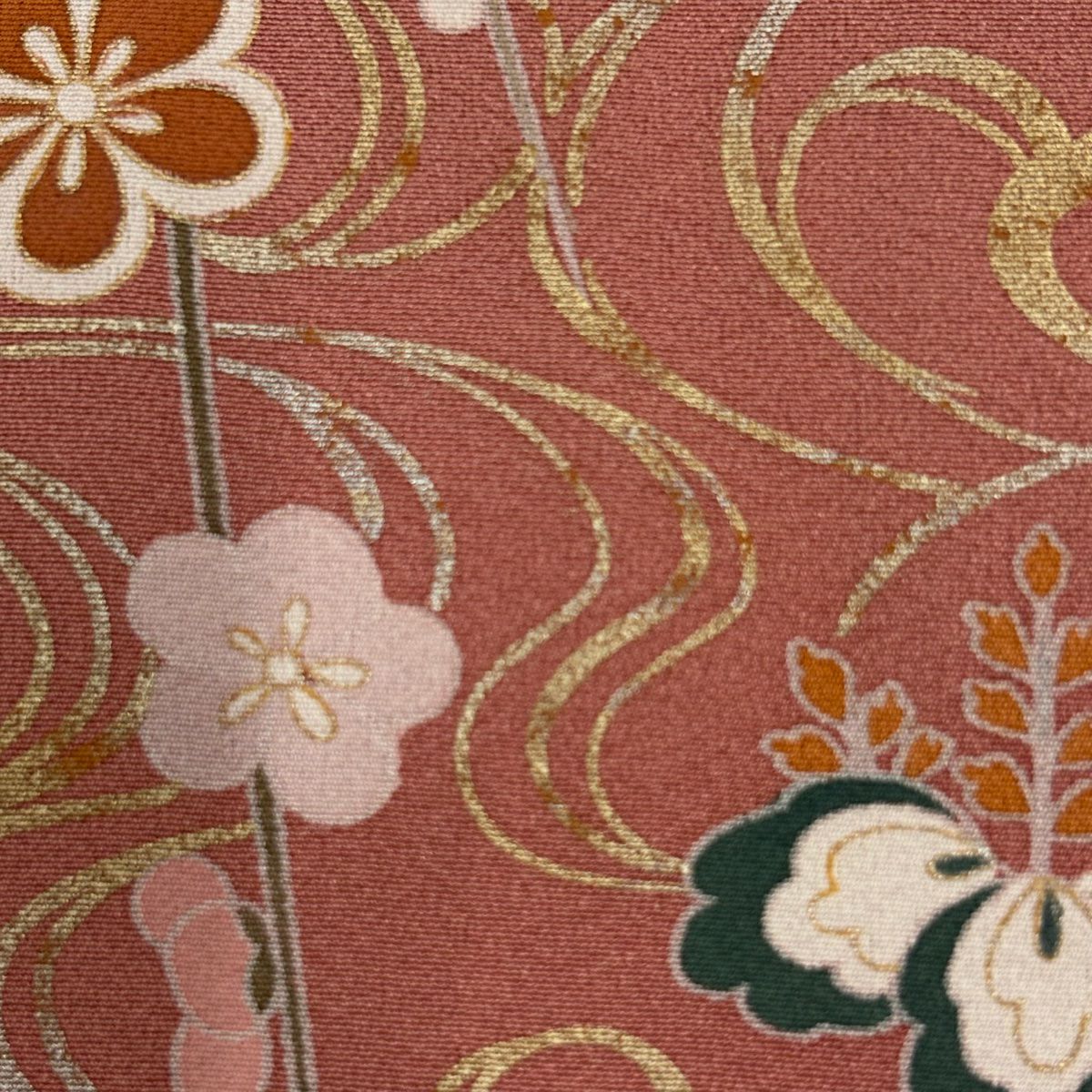 【庫存清倉】訪問服 身長150cm 袖長62.5cm S 雙層 枝梅花 雪輪 金銀彩 漸層 灰紫 純蠶絲 優品級