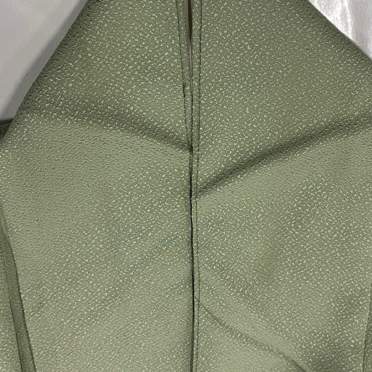 【庫存清倉】訪問服 身長157cm 袖長63.5cm S 雙層 建物 草花紋紋 金銀彩 漸層 灰綠 純蠶絲 優品級