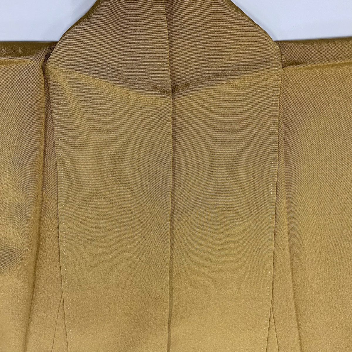 【庫存清倉】 付下 身長162.5cm 袖長67.5cm L 雙層 落款 草花紋 染分 ぼかし 山吹茶 純蠶絲 優品級