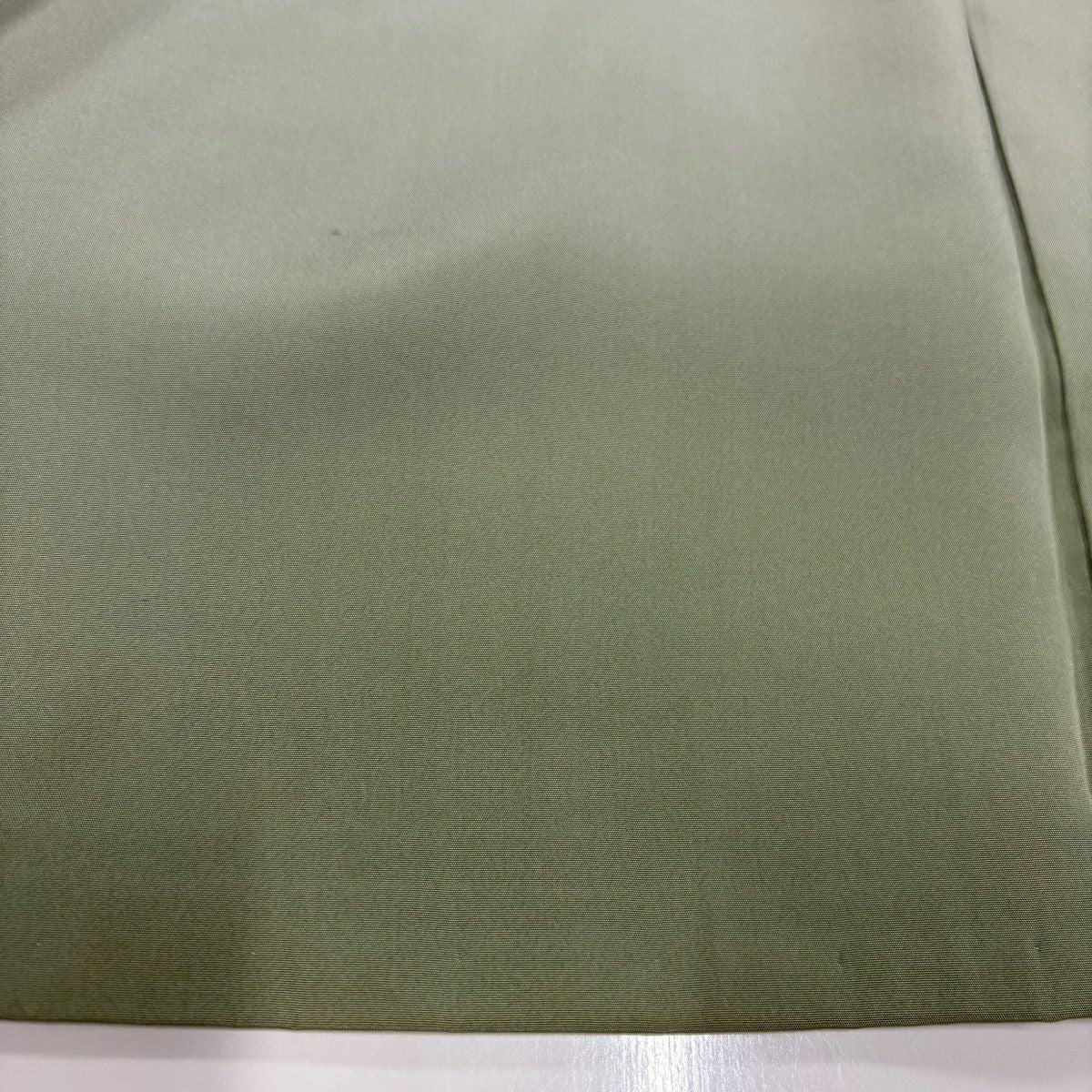 【庫存清倉】 付下 身長155cm 袖長63cm S 雙層 草花紋 紋樣 金線 刺繡 艾草色 純蠶絲 優品級