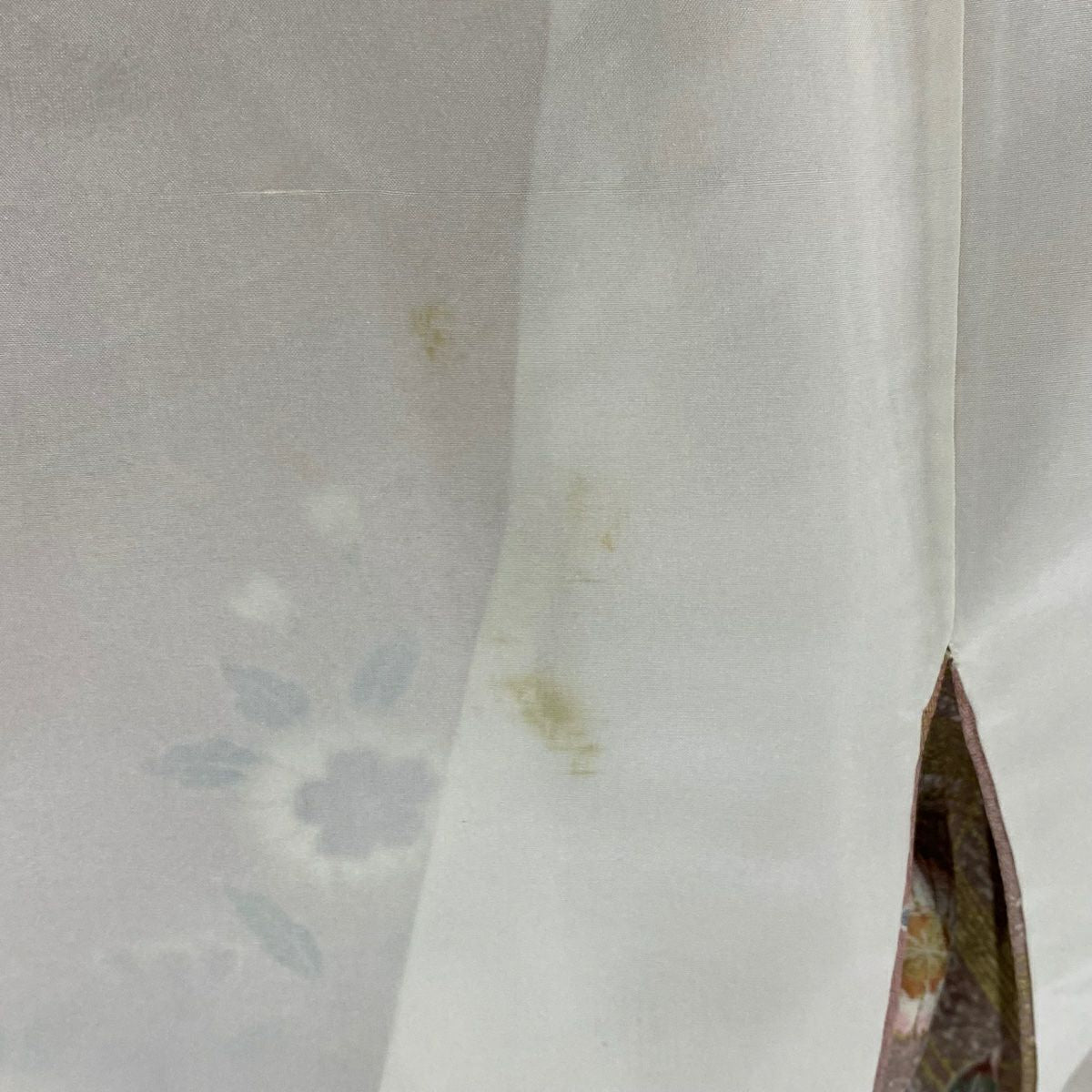 【庫存清倉】 小紋 身長160.5cm 袖長63cm S 雙層 草花紋紋 流水 金銀彩 漸層 橙色 純蠶絲 優品級