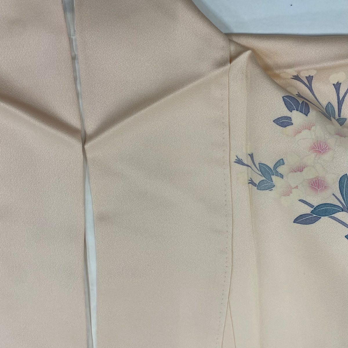 【庫存清倉】訪問服 身長162cm 袖長65cm M 雙層 草花紋紋 漸層 淺粉色 純蠶絲 優品級