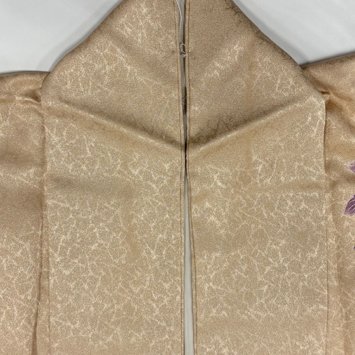 【庫存清倉】 付下 身長155.5cm 袖長62cm S 雙層 枝花 地紋 漸層 米色 純蠶絲 美品 秀品級