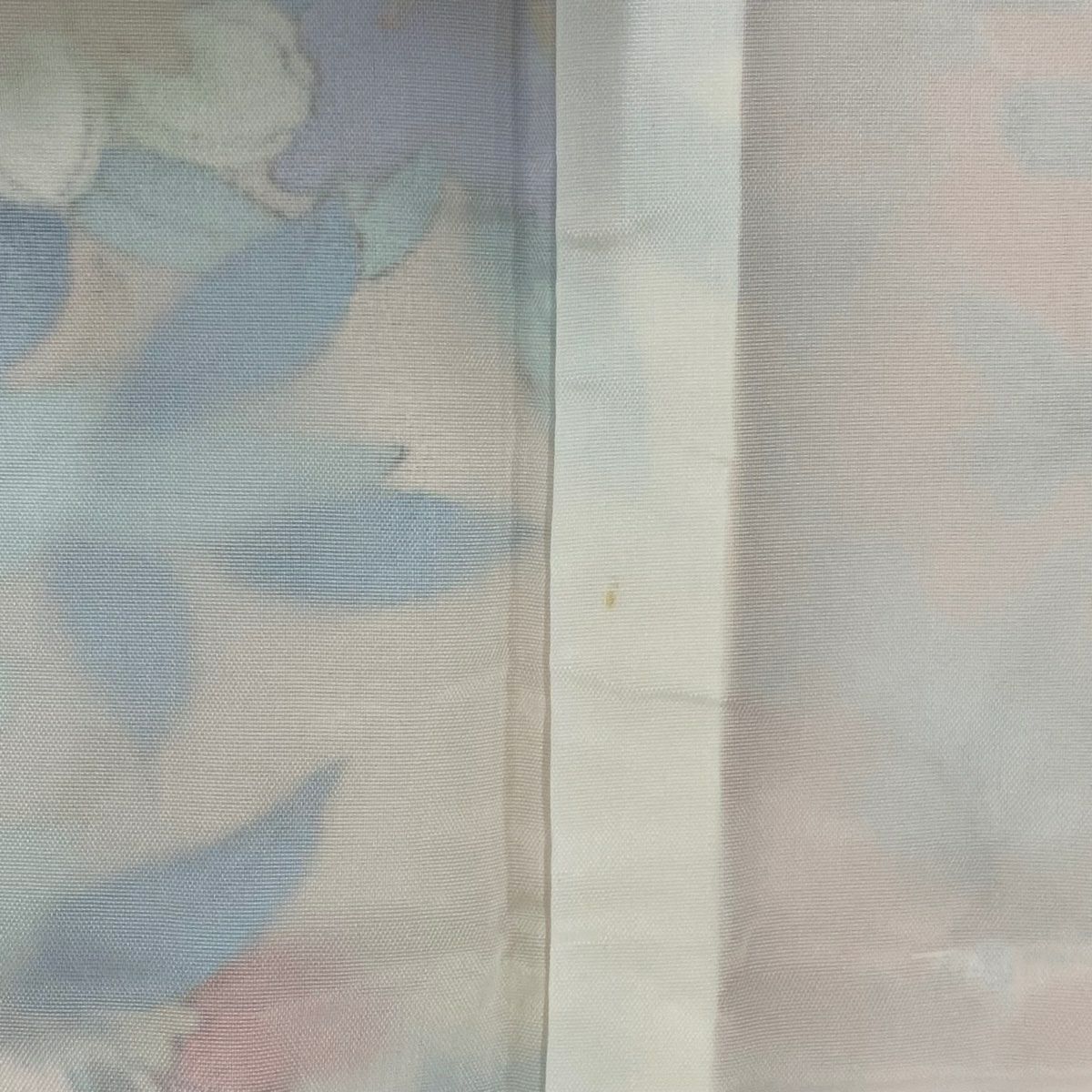 【庫存清倉】 小紋 身長159.5cm 袖長64cm M 雙層 枝花 草花紋 粉米色 化纖 美品 秀品級