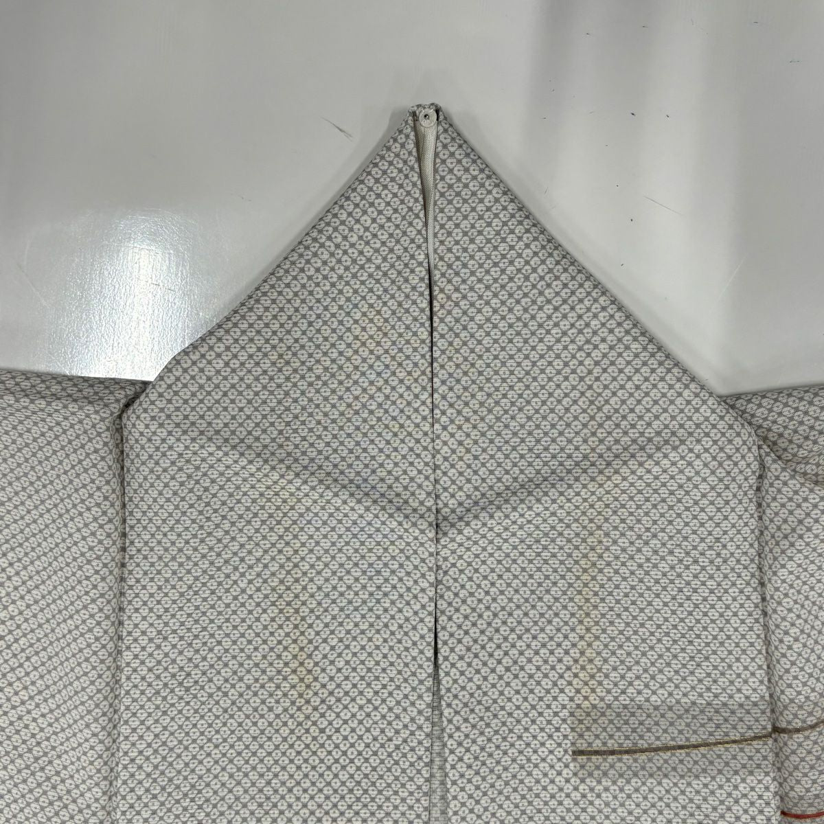 【庫存清倉】訪問服 身長153cm 袖長63cm S 單層 鈴乃屋 幾何圖案 金絲刺繡 灰白 純蠶絲 優品級 一個紋