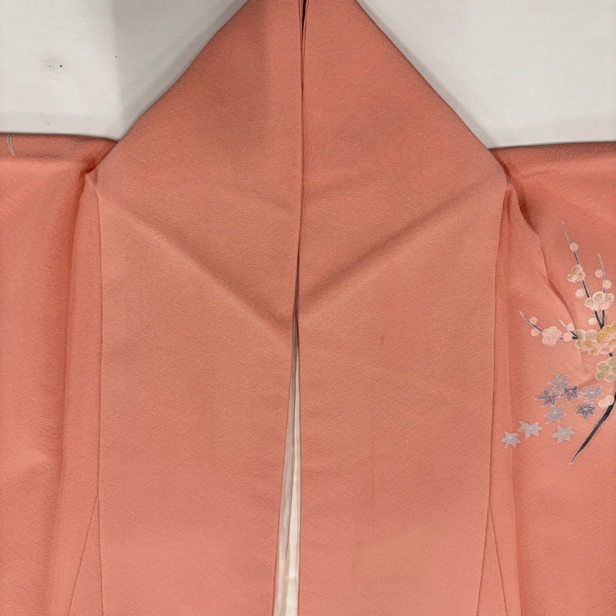 【庫存清倉】訪問服 身長158cm 袖長67cm M 雙層 鴛鴦 梅花 金銀彩 漸層 粉色 純蠶絲 優品級