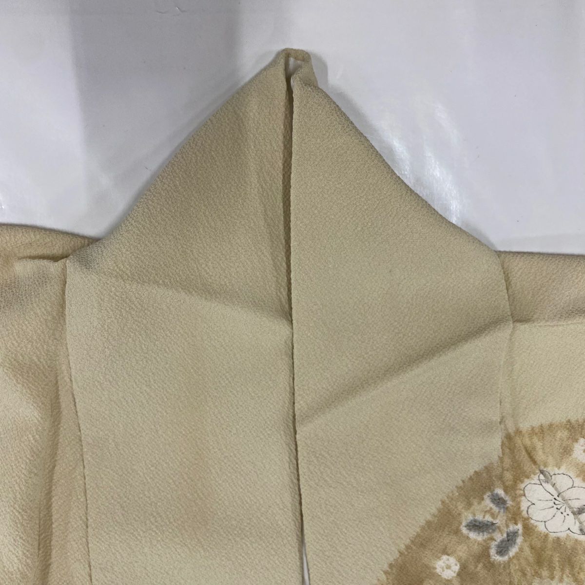 【庫存清倉】訪問服 身長161cm 袖長63cm S 雙層 辻花染圖案 霞 絞染 米色 純蠶絲 優品級