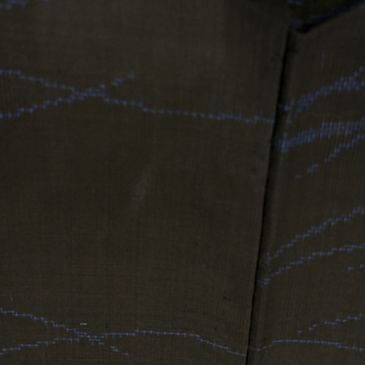 紬織 身長152.5cm 袖長61.5cm S 雙層 葉柄 蟋蟀 墨 黑 純蠶絲 美品 秀品級