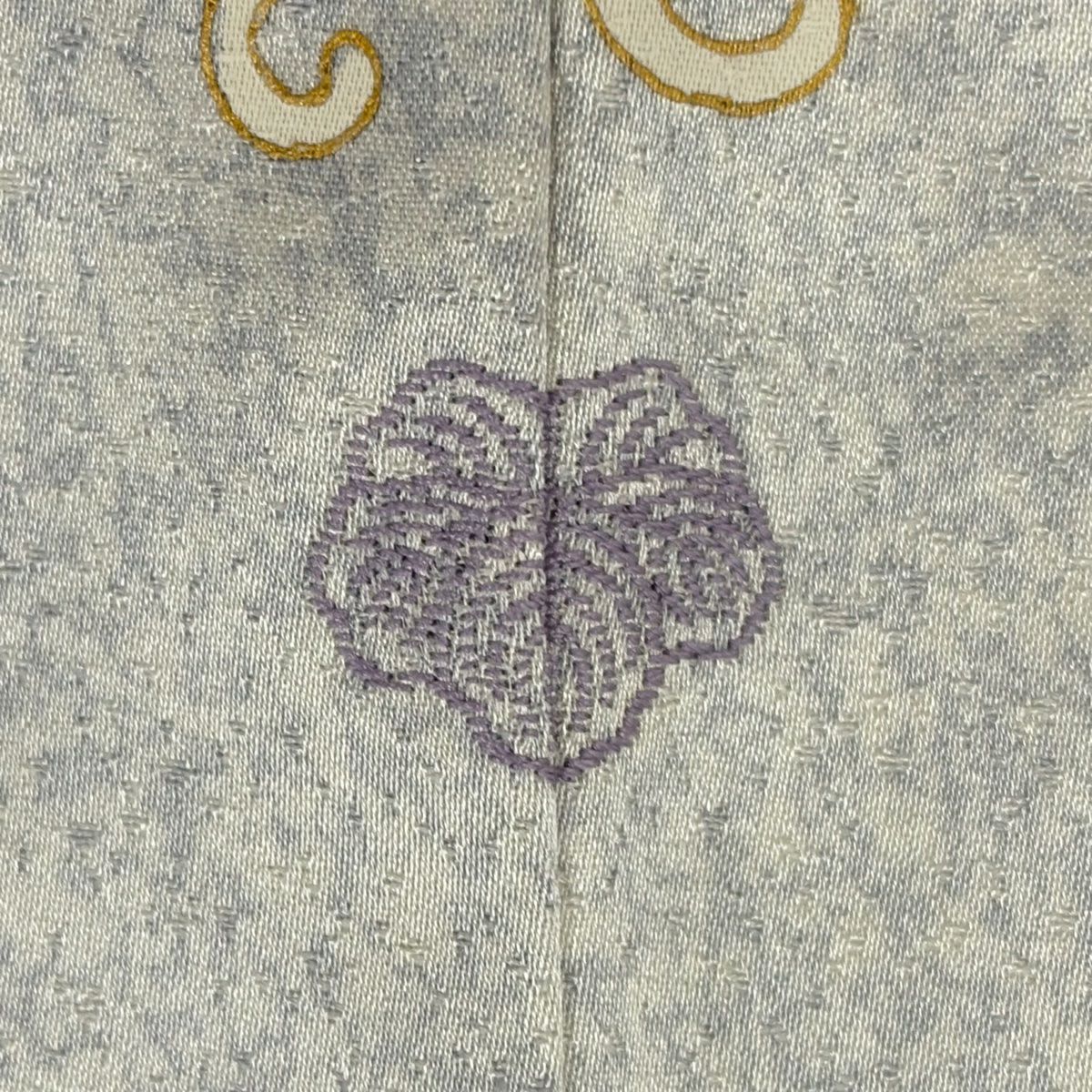 【庫存清倉】訪問服 身長150cm 袖長62.5cm S 雙層 向鳥 草花紋 金絲 金銀彩 青灰 純蠶絲 名品級 一個紋