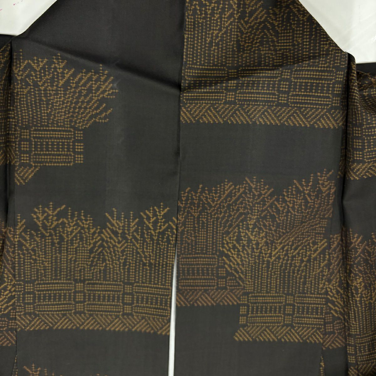 【庫存清倉】 紬織 身長156cm 袖長62.5cm S 雙層 垣根 焦茶 純蠶絲 美品 秀品級