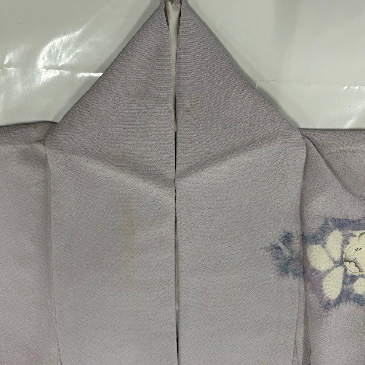 【庫存清倉】訪問服 身長159cm 袖長63cm S 雙層 滝泰 有落款 辻花染 金銀彩 漸層 灰紫 純蠶絲 優品級