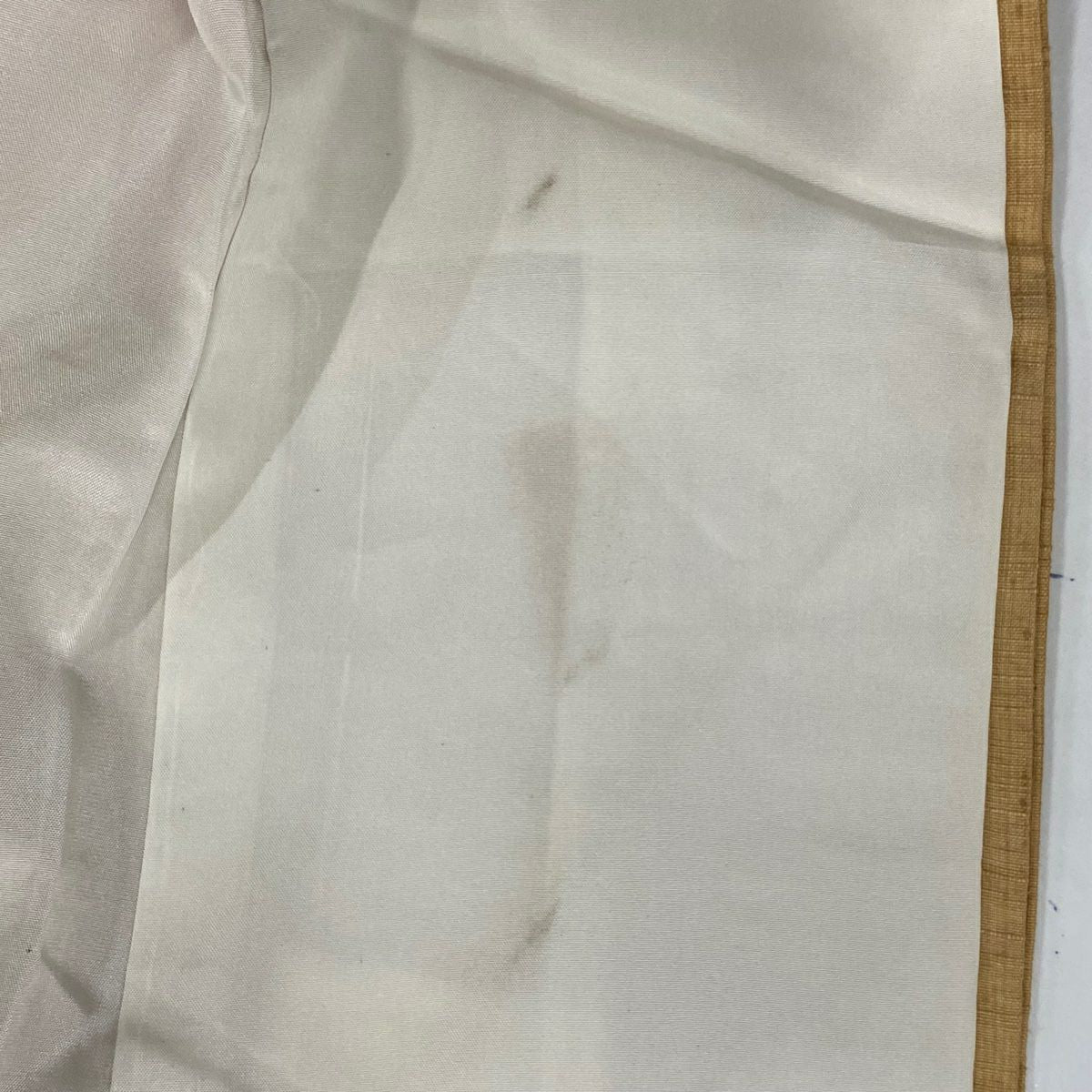 【庫存清倉】 紬織 身長156.5cm 袖長64cm M 雙層 淡黃土色 純蠶絲 美品 秀品級 一個紋