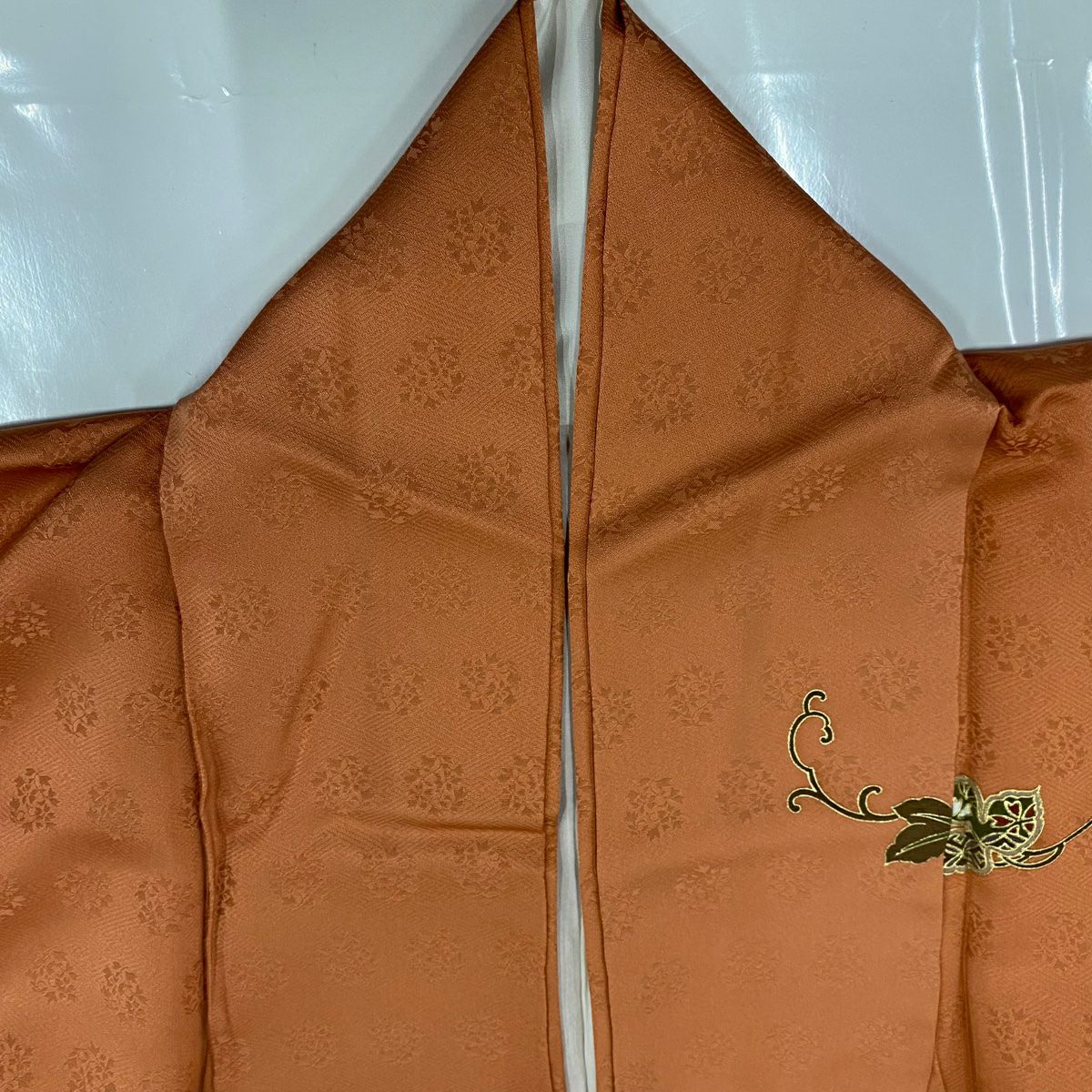 【庫存清倉】訪問服 身長152cm 袖長63.5cm S 雙層 葡萄 雪芝 金銀彩 漸層 淺橙色 純蠶絲 優品級