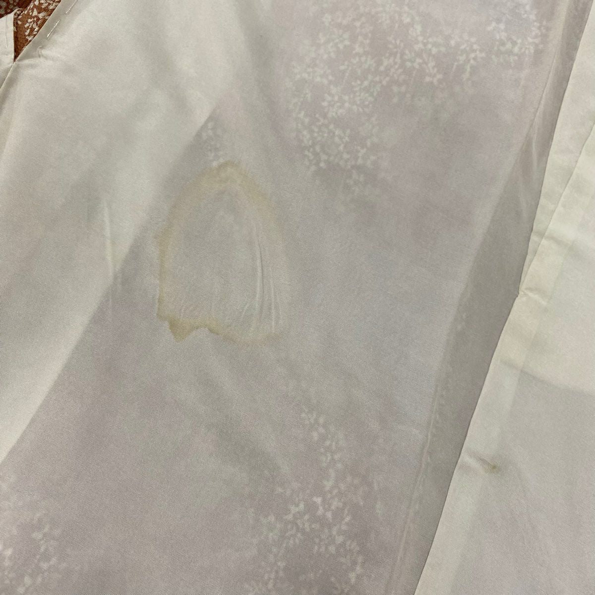 【庫存清倉】 付下 身長158cm 袖長63cm S 雙層 松樹梅花 霞 縮緬 淺橙色 純蠶絲 優品級