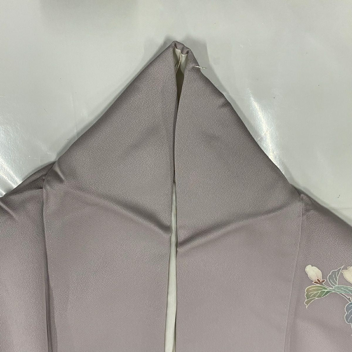 【庫存清倉】 付下 身長159.5cm 袖長64cm M 雙層 枝花 金銀彩 漸層 淺紫 純蠶絲 優品級
