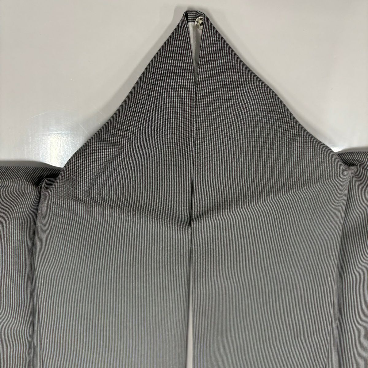 【庫存清倉】 江戶小紋 身長159.5cm 袖長62cm S 雙層 萬筋 青灰 純蠶絲 名品級