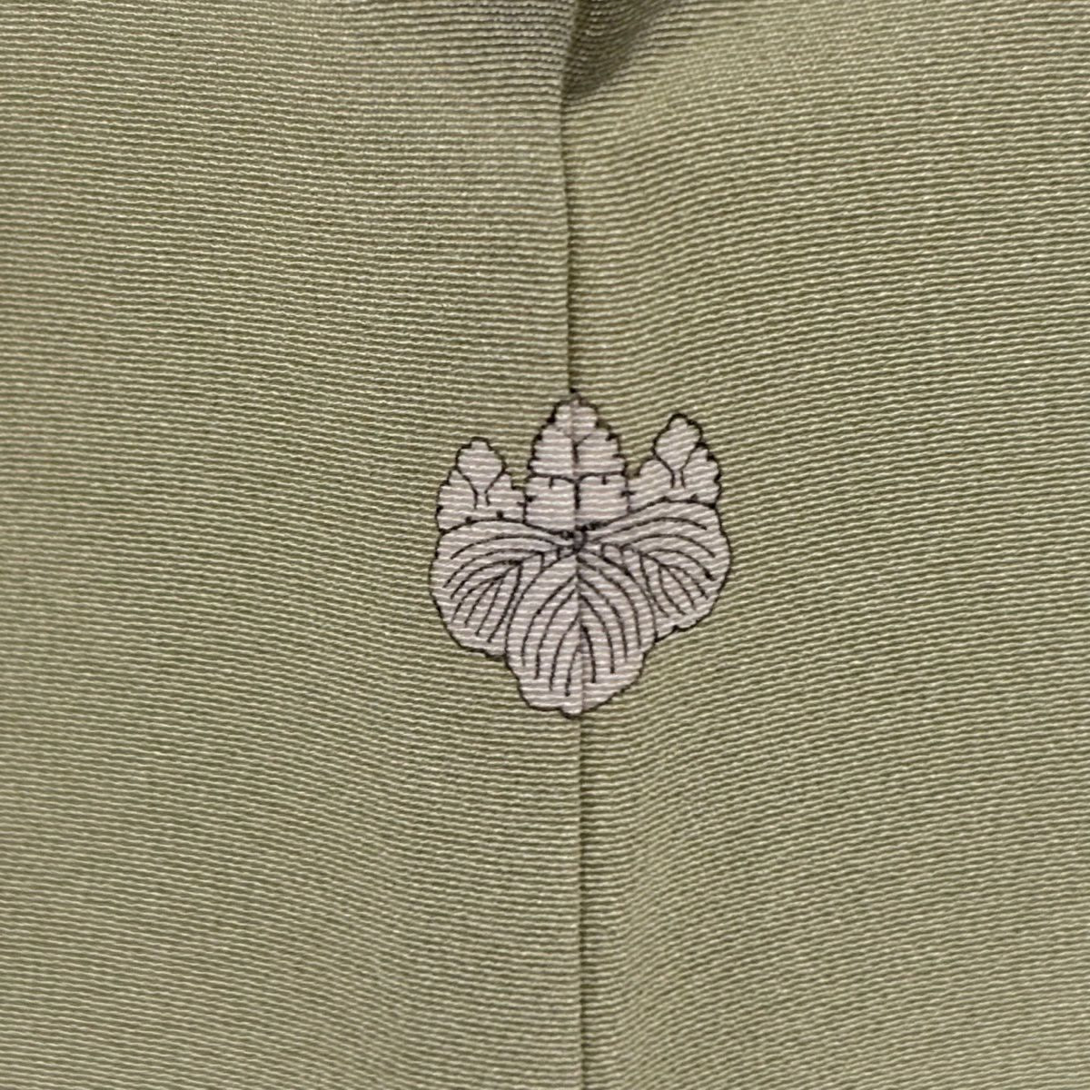 【庫存清倉】 留袖禮服禮服 身長155.5cm 袖長63cm S 雙層 加賀友禪 杉浦伸 落款あり 松樹枝花 漸層 抹茶 純蠶絲 名品級 一個紋