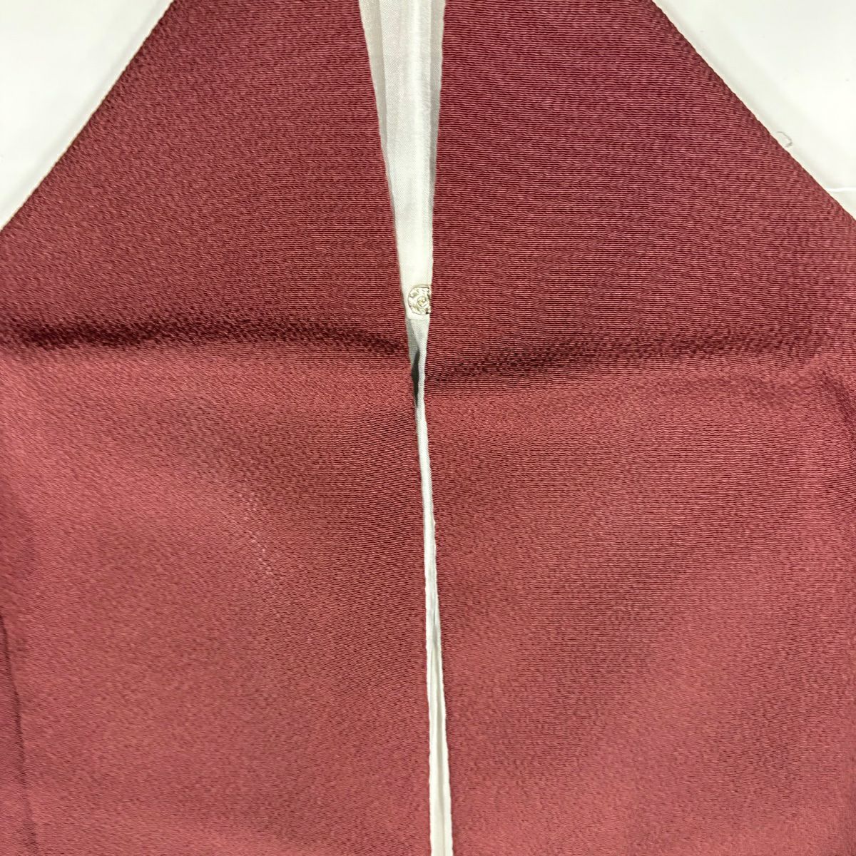【庫存清倉】訪問服 身長152.5cm 袖長64cm M 雙層 辻花染 縮緬 小豆 純蠶絲 名品級