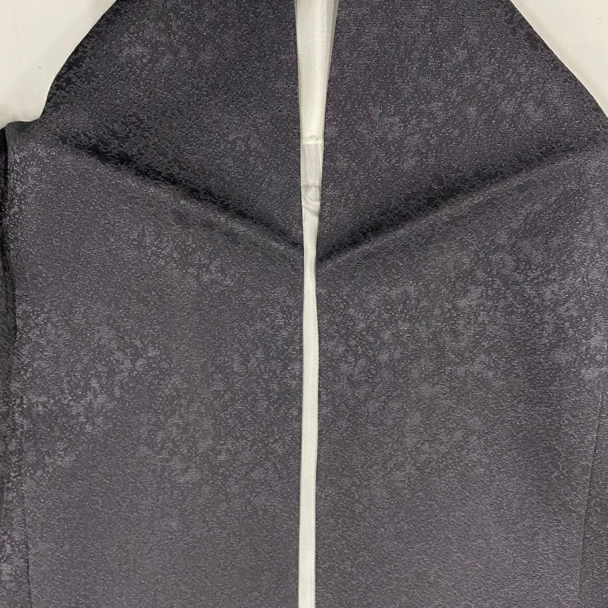 【美品】 付下 身長158cm 袖長64cm M 雙層 樹木 霞 漸層 灰紫 純蠶絲 優品級