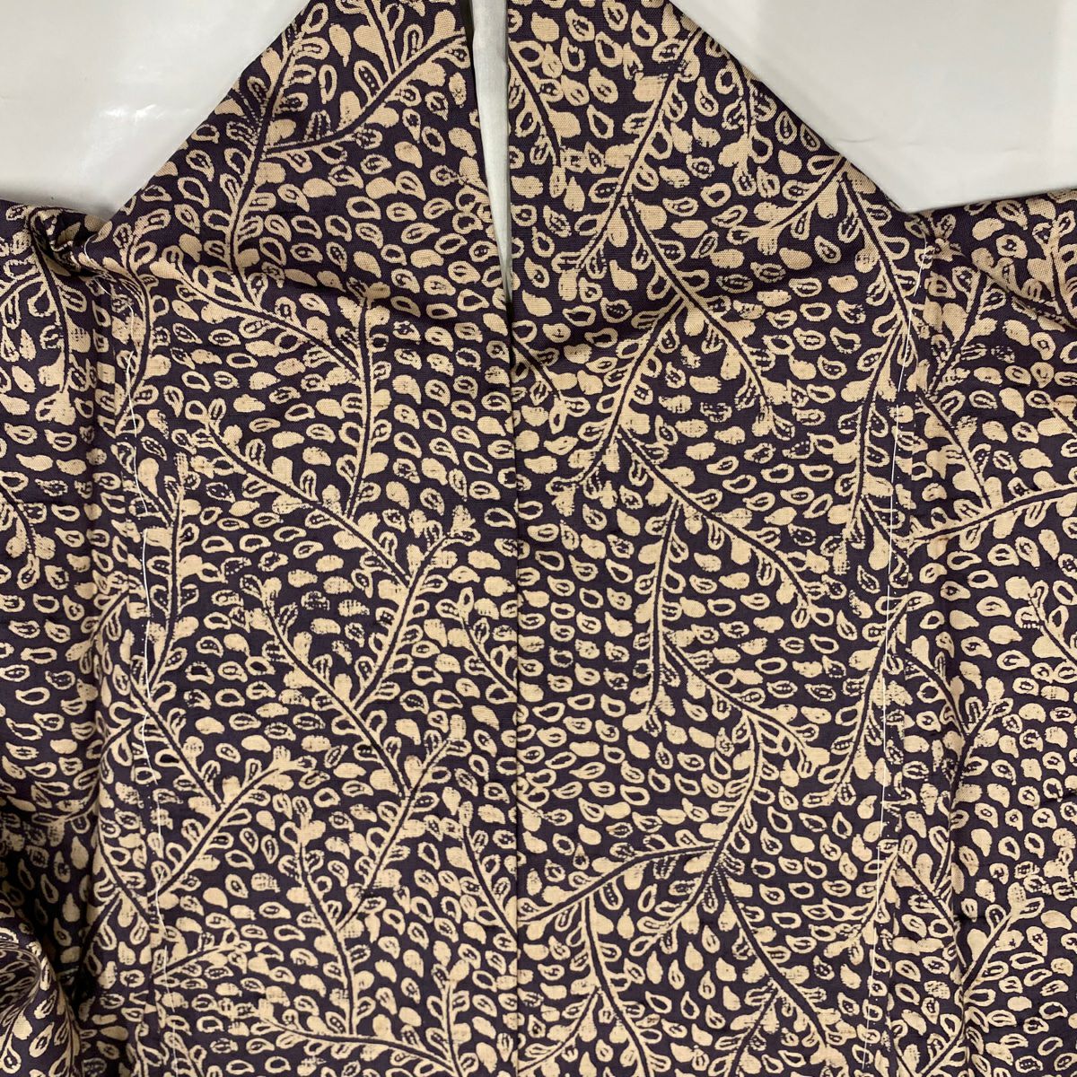【美品】 付下 身長154.5cm 袖長64cm M 單層 紬織織 葉紋 霞 茶紫 純蠶絲 名品級