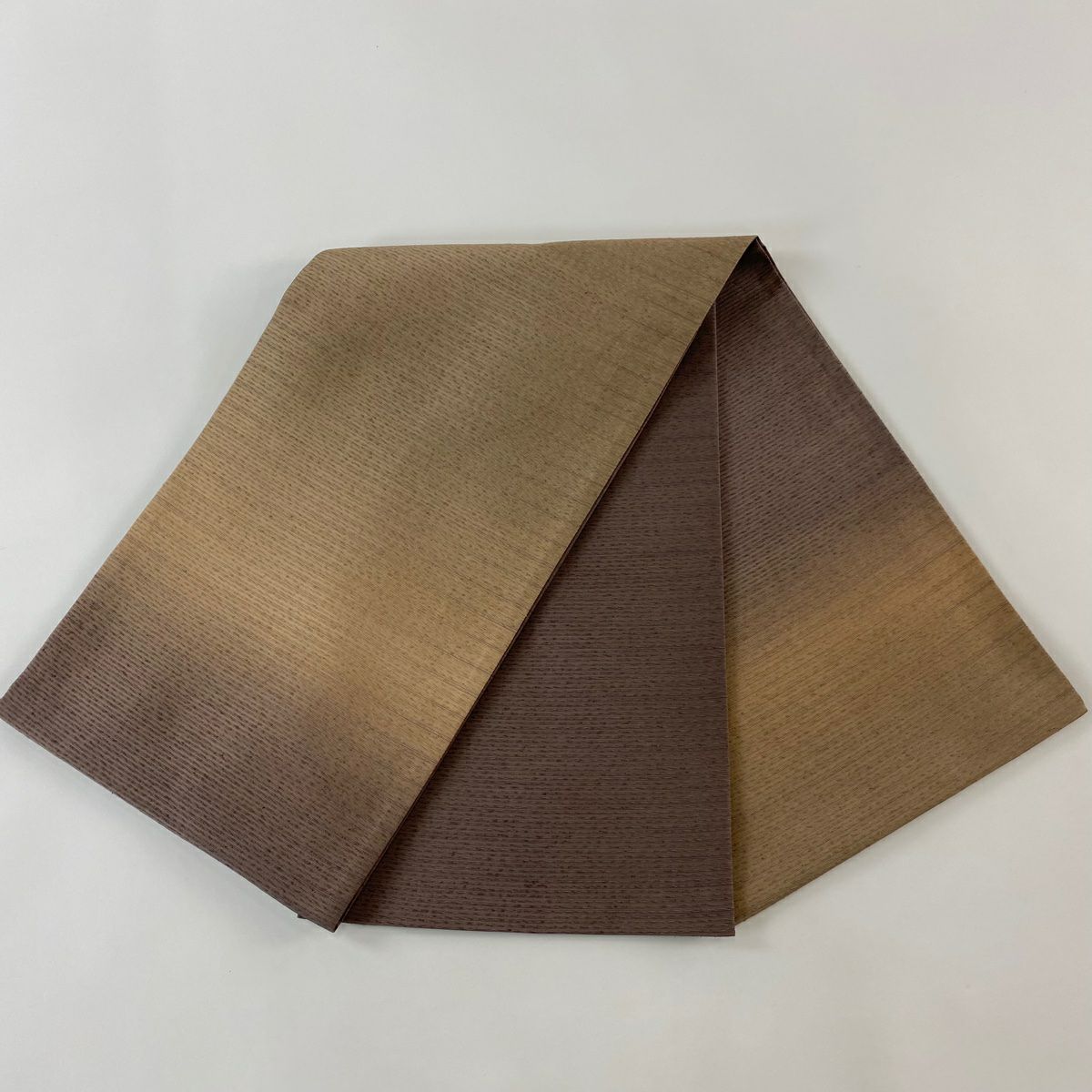 【美品】 袋帶 秀品級 茶紫 お太鼓圖案 純蠶絲