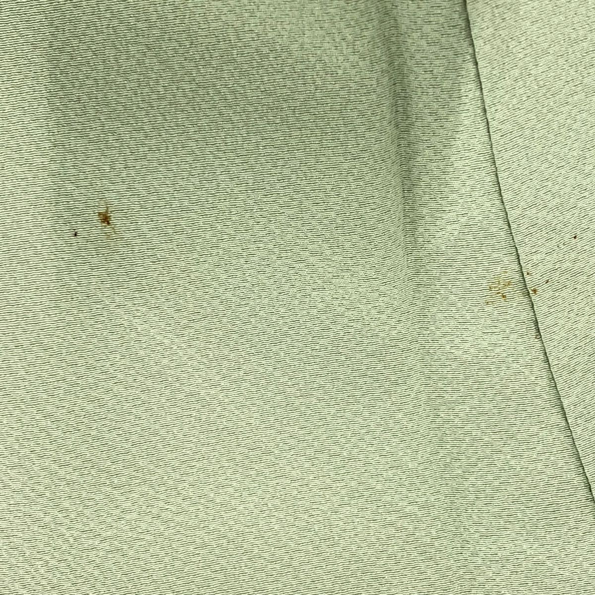 【庫存清倉】 付下 身長150.5cm 袖長65cm M 雙層 辻花染 漸層 絞織 淺綠 純蠶絲 名品級