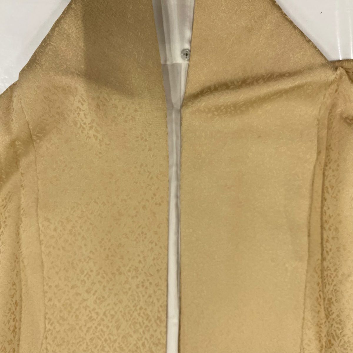 【美品】 付下 身長163.5cm 袖長64.5cm M 雙層 地紋 山並 染分 漸層 米色 純蠶絲 名品級