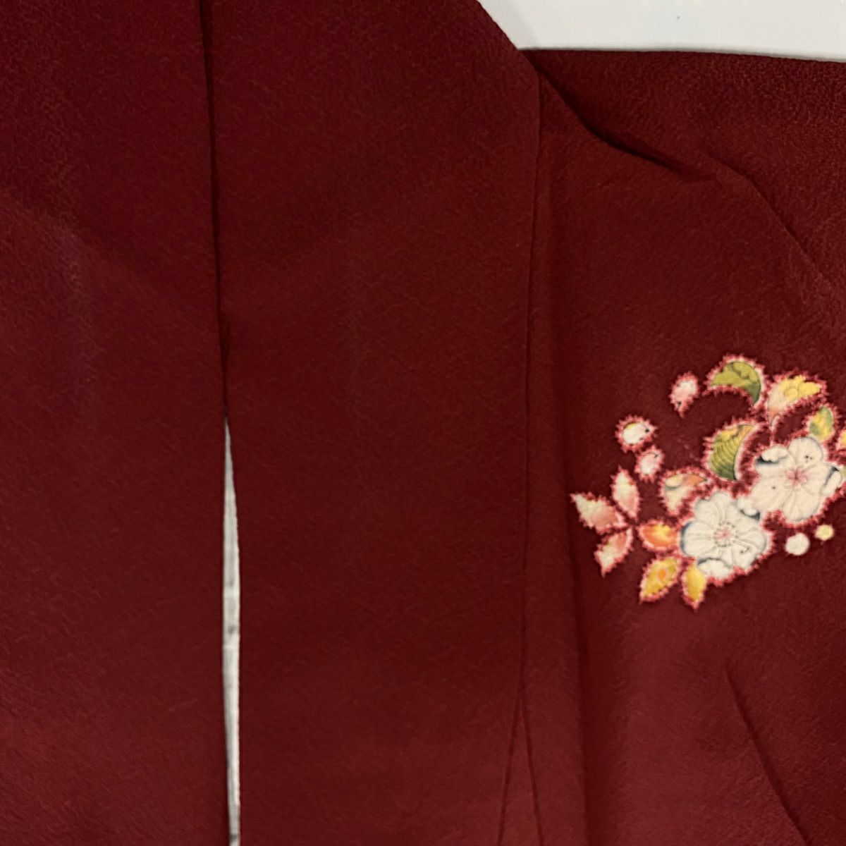 【庫存清倉】 付下 身長156.5cm 袖長63.5cm S 雙層 翠山工房 大和 有落款 辻花染 金銀彩 漸層 深紅色 純蠶絲 名品級