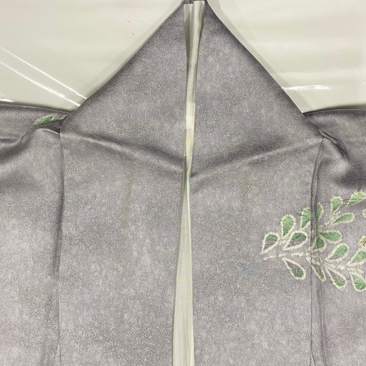 【庫存清倉】訪問服 身長162.5cm 袖長65cm M 雙層 辻花染 銀通し 漸層 灰紫 純蠶絲 名品級