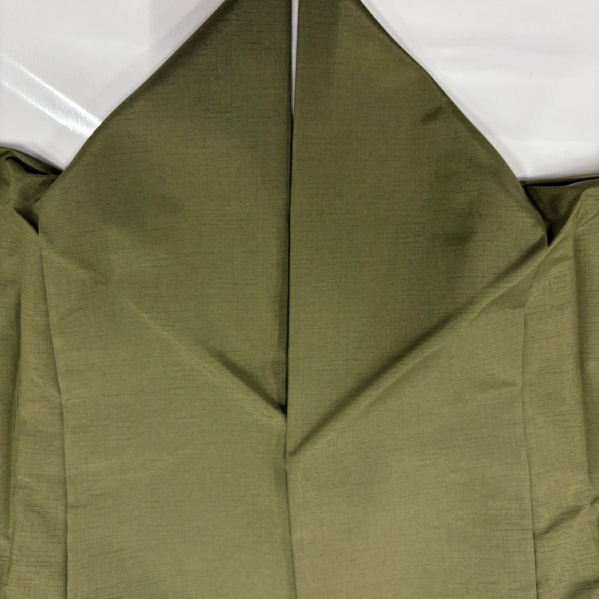【美品】 付下 身長160cm 袖長62cm S 雙層 紬織織 枝花 霞 茶綠 純蠶絲 秀品級