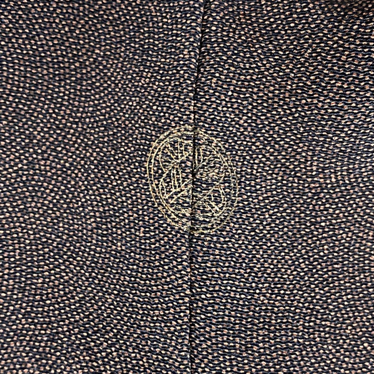 【庫存清倉】 江戶小紋 身長155cm 袖長63.5cm S 雙層 有落款 鮫 茶紫 純蠶絲 名品級 一つ紋