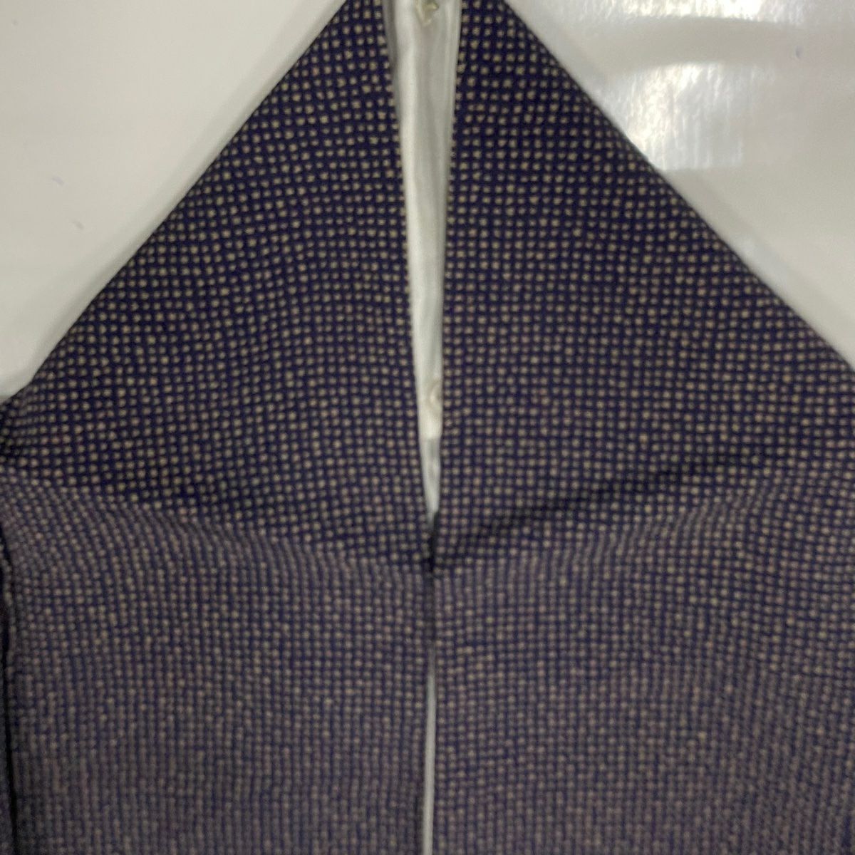 【庫存清倉】 【美品】 付下 身長158cm 袖長65cm M 雙層 附款式 幾何圖案 深紫 純蠶絲 名品級