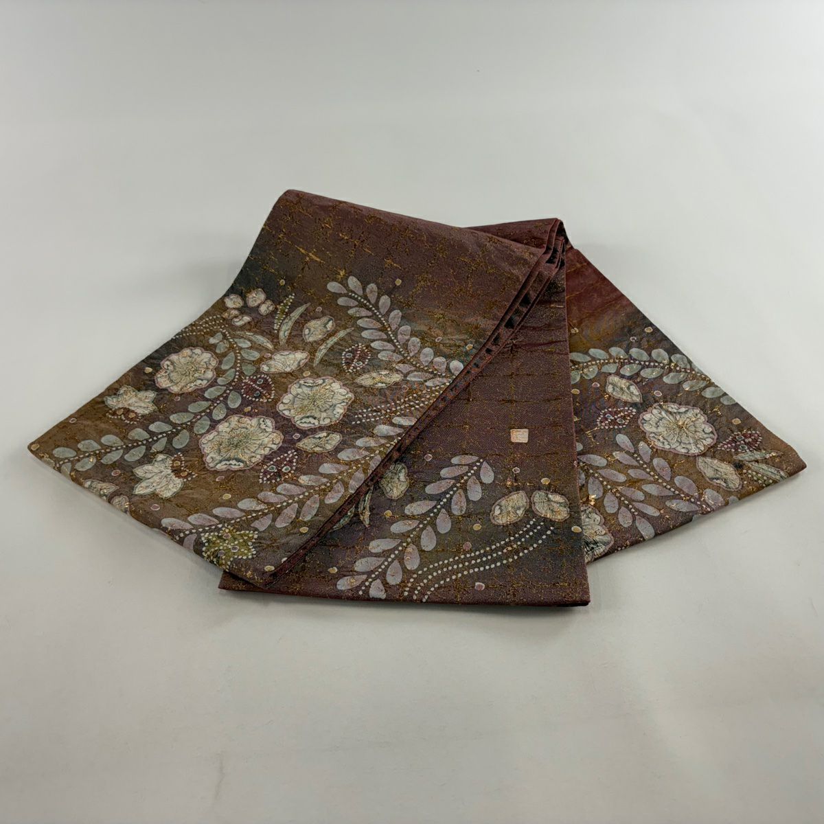 【庫存清倉】 【美品】 袋帶 名品級 附落款 辻花染 金金箔 絞染 紅紫 大鼓圖案 純蠶絲