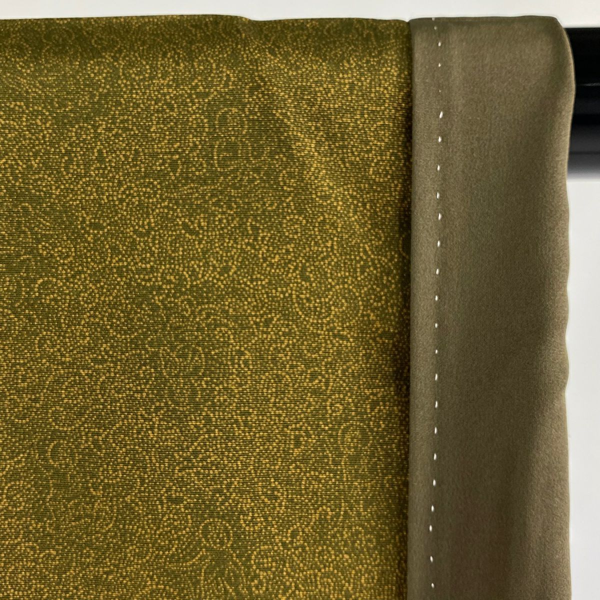 【美品】 江戶小紋 身長153.5cm 袖長61.5cm S 雙層 人間國寶 中村勇二郎 落款あり 雲中供養菩薩 鶯色 純蠶絲 逸品級