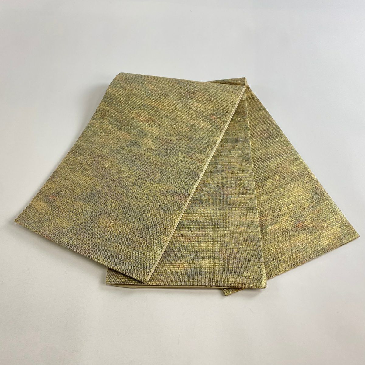 【美品】 袋帶 秀品級 漸層圖案 金銀彩 金金箔 金色 大鼓圖案 純蠶絲