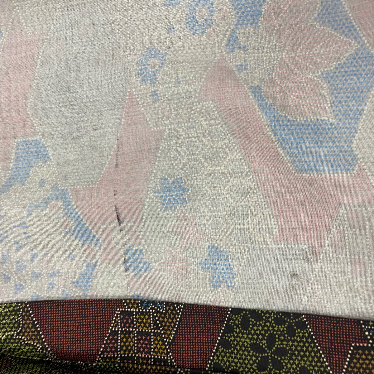【美品】 小紋 身長157.5cm 袖長63.5cm S 單層 紬織織 桐 梅花 紅茶 純蠶絲 優品級