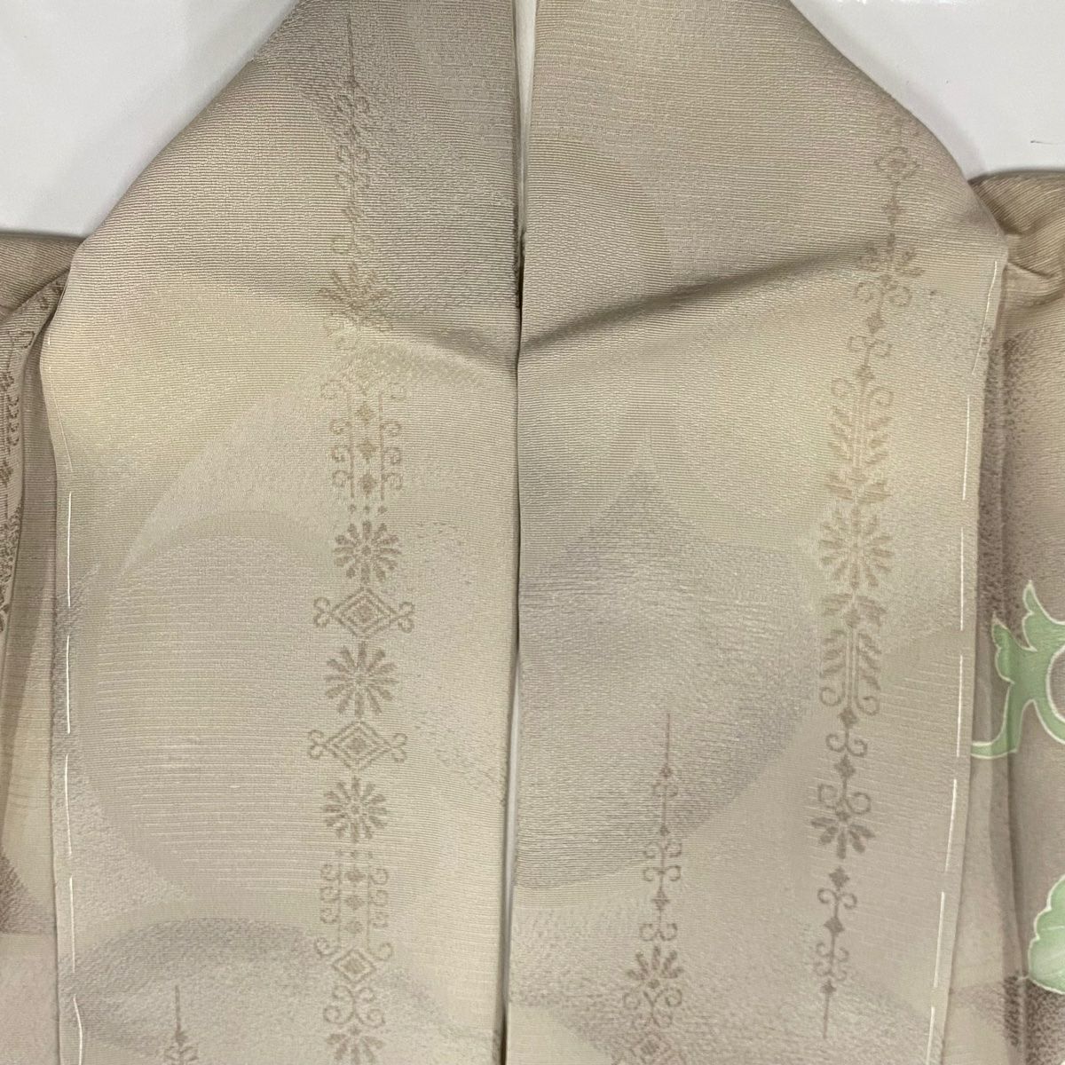 付下 身長153.5cm 袖長62cm S 雙層 花唐草紋 金銀彩 漸層 灰茶 純蠶絲 優品級