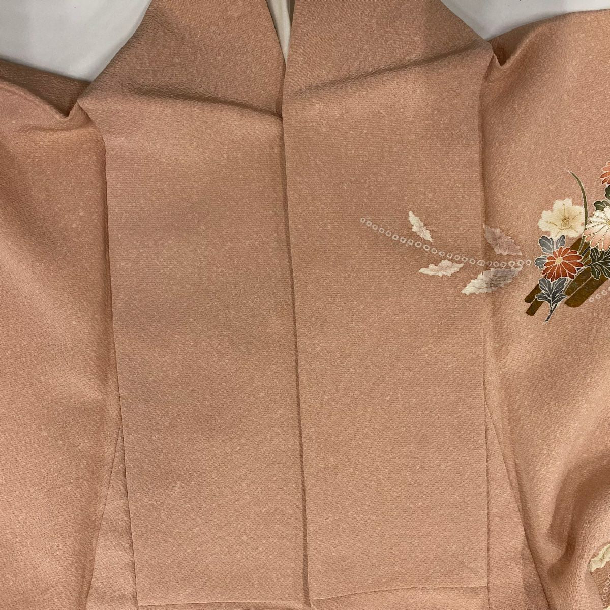 訪問服 身長157.5cm 袖長65cm M 雙層 花筏 流水 金彩裝飾 絞染 粉紅 純蠶絲 名品級