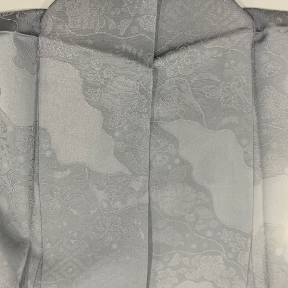 付下 身長158.5cm 袖長62cm S 雙層 草花紋紋 青海波 金銀彩 漸層 青灰色 純蠶絲 優品級