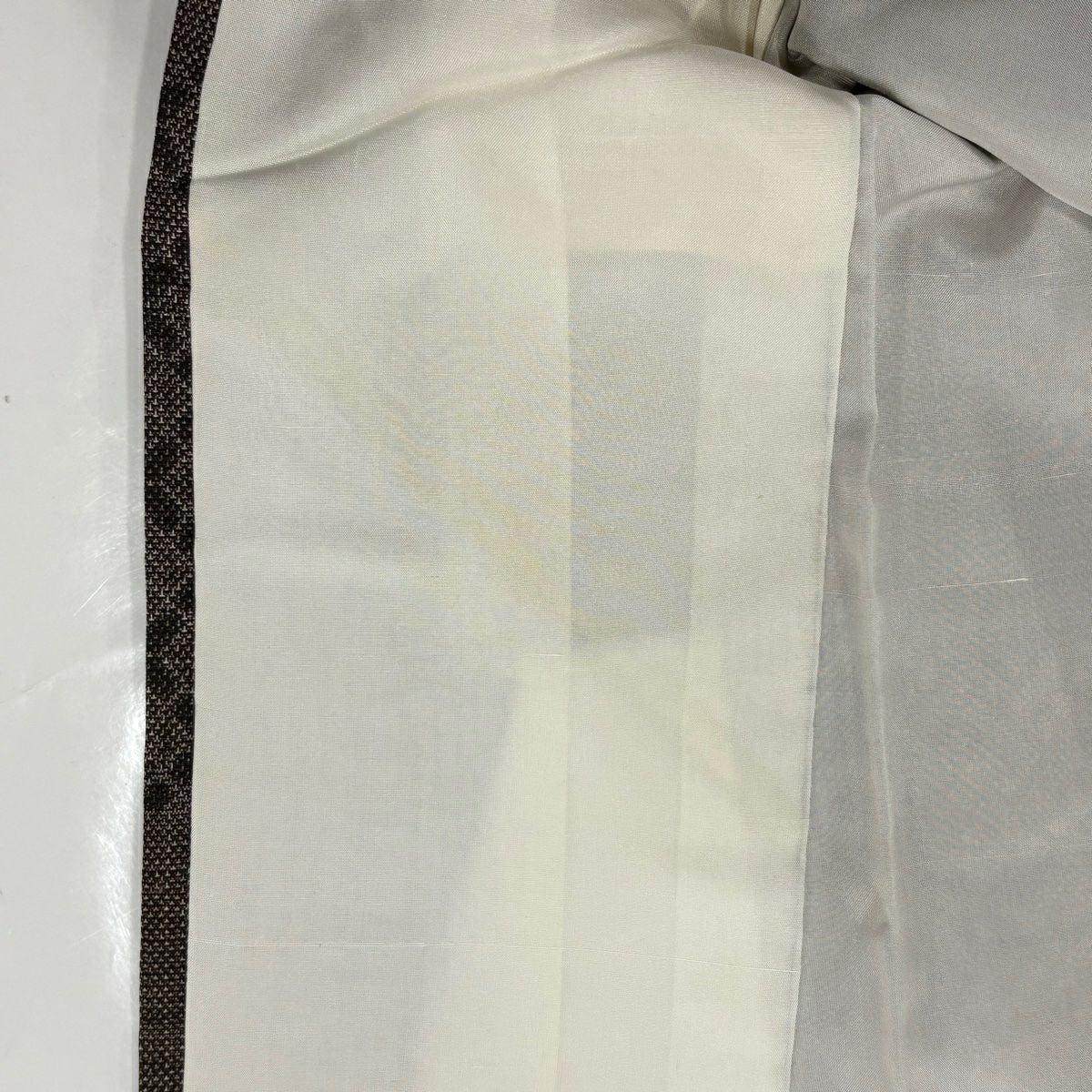 紬織 身長163cm 袖長67cm M 雙層 草花紋紋 菱 焦茶 純蠶絲 秀品級