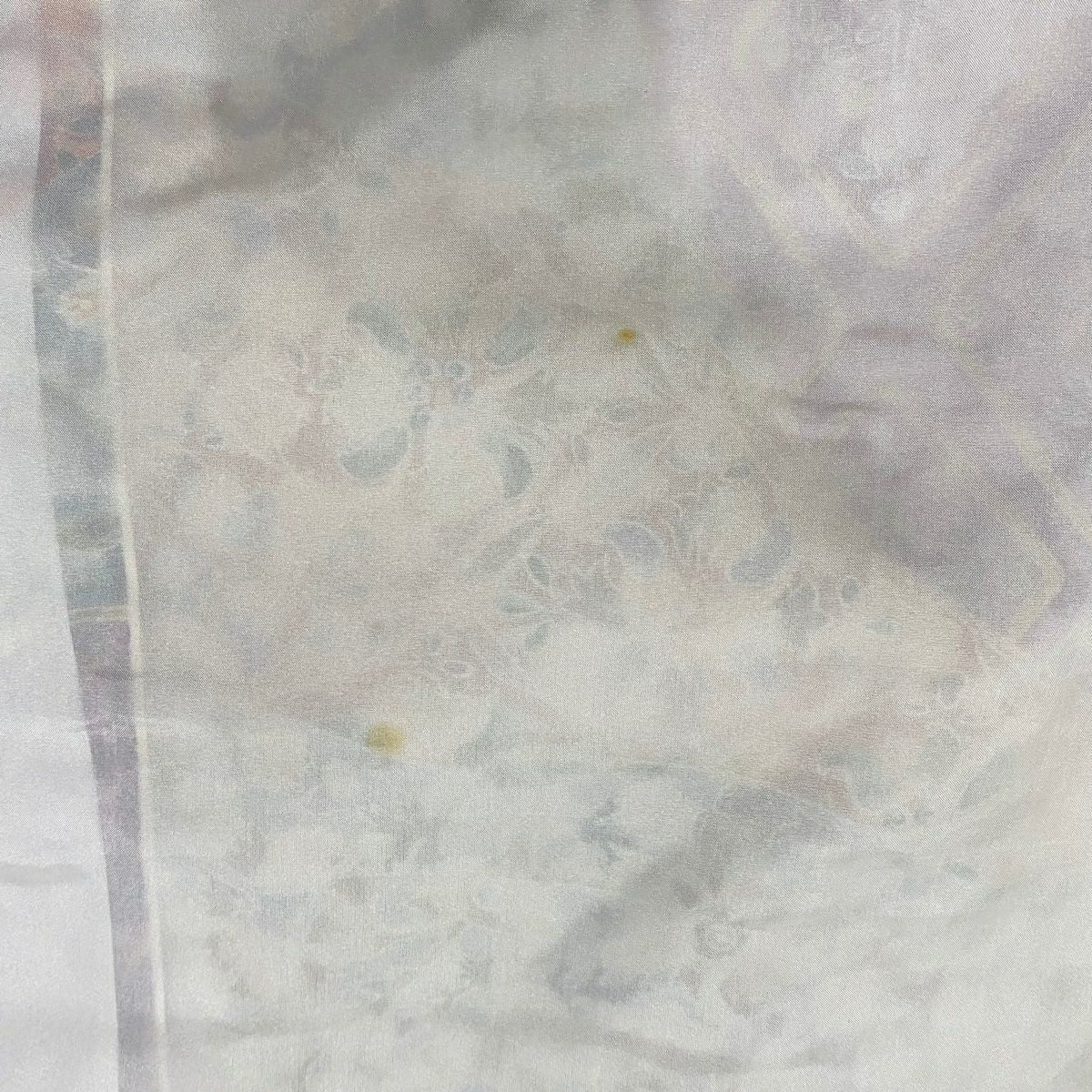 小紋 身長153.5cm 袖長62.5cm S 雙層 草花紋紋 菱形 橙色 純蠶絲 名品級