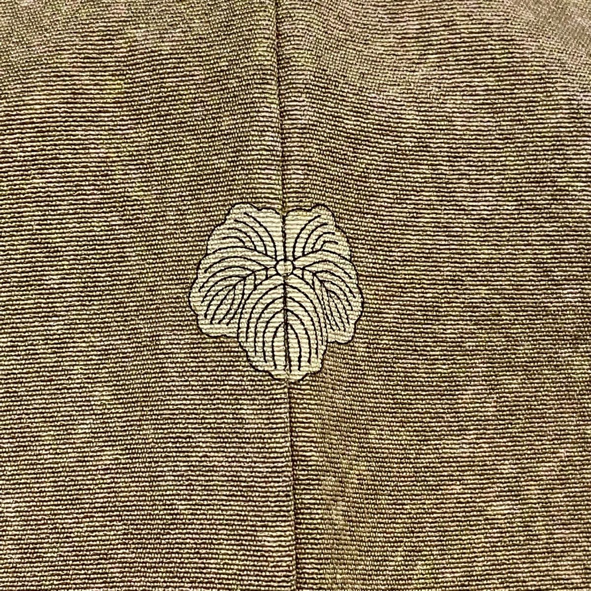 【美品】 小紋 身長155cm 袖長62.5cm S 雙層 幾何學圖案 漸層 灰茶 純蠶絲 秀品級 一個紋