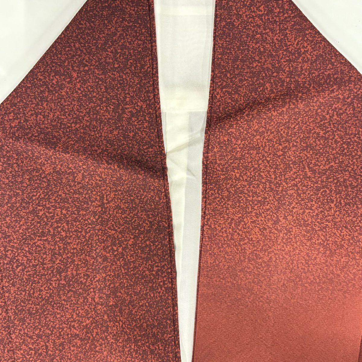 付下 身長158cm 袖長64cm M 雙層 裾暈染圖案 紅茶 純蠶絲 優品級
