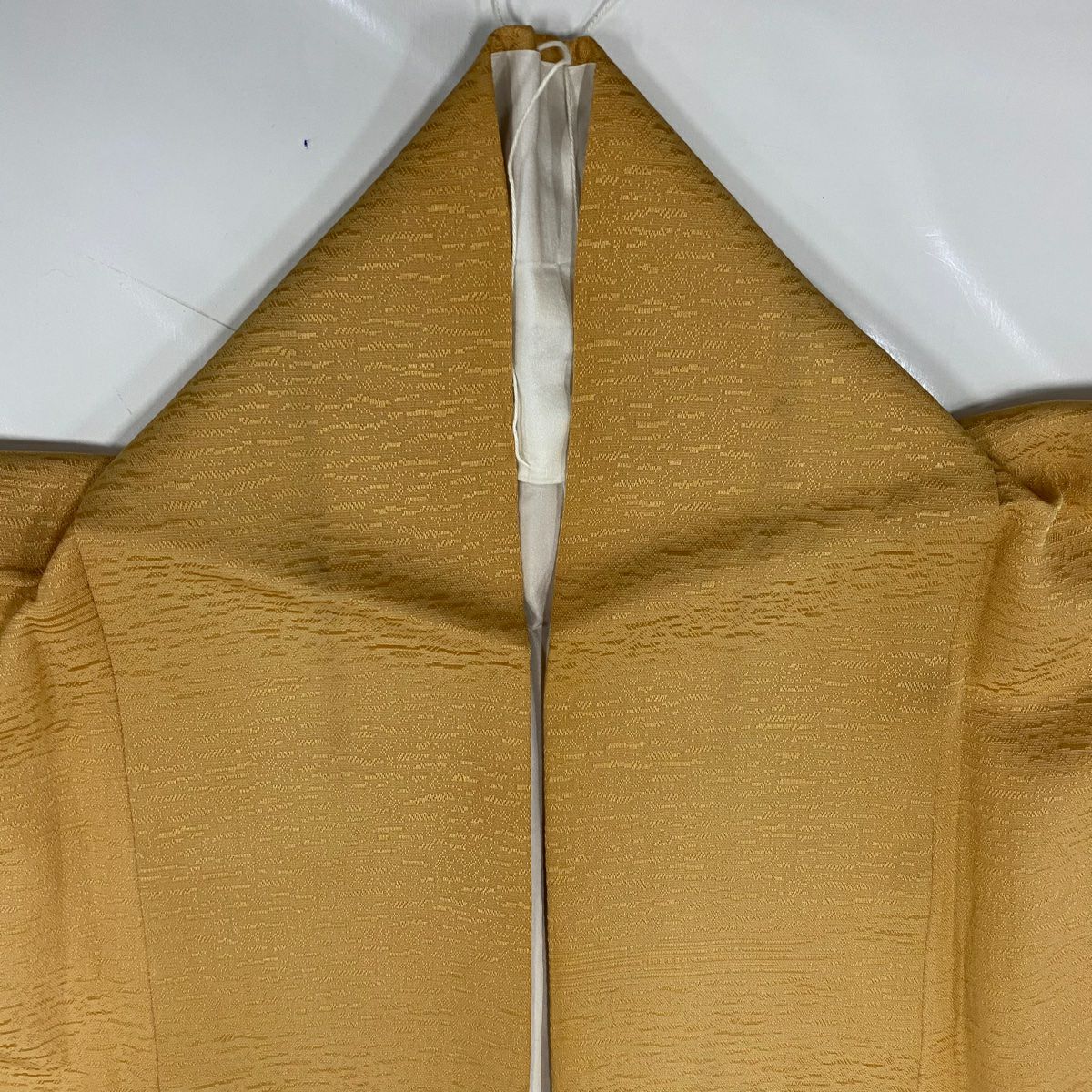 付下 身長159.5cm 袖長68cm L 雙層 霞 裾暈染 山吹茶 純蠶絲 秀品級
