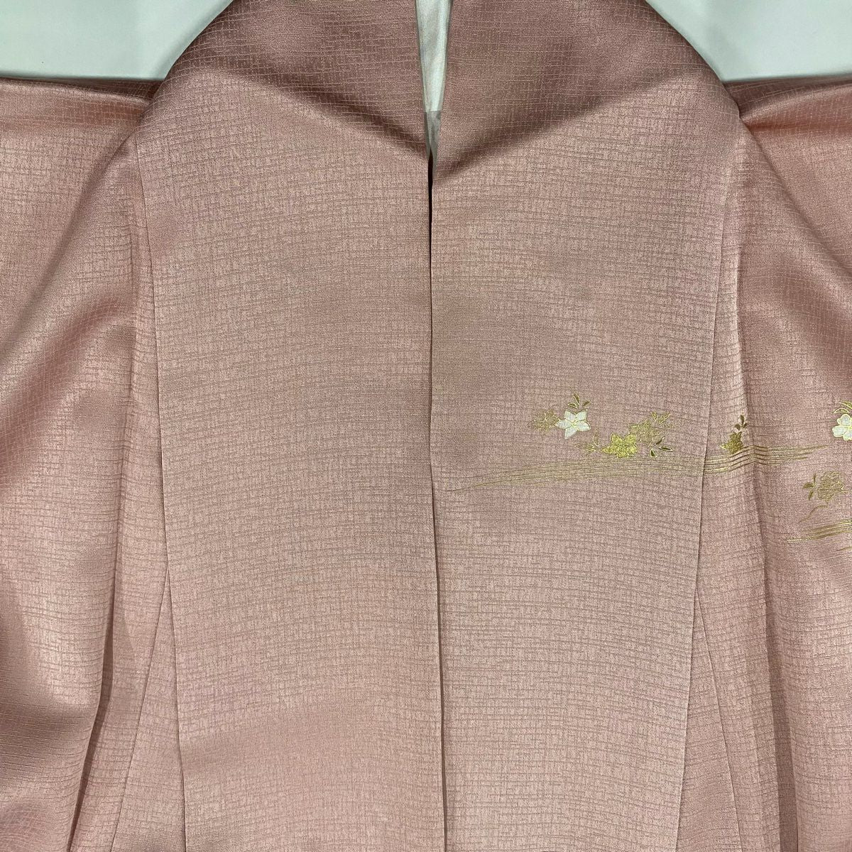 【美品】訪問服 身長151cm 袖長63cm S 雙層 家屋 流水 金彩裝飾 漸層 粉紅 純蠶絲 秀品級