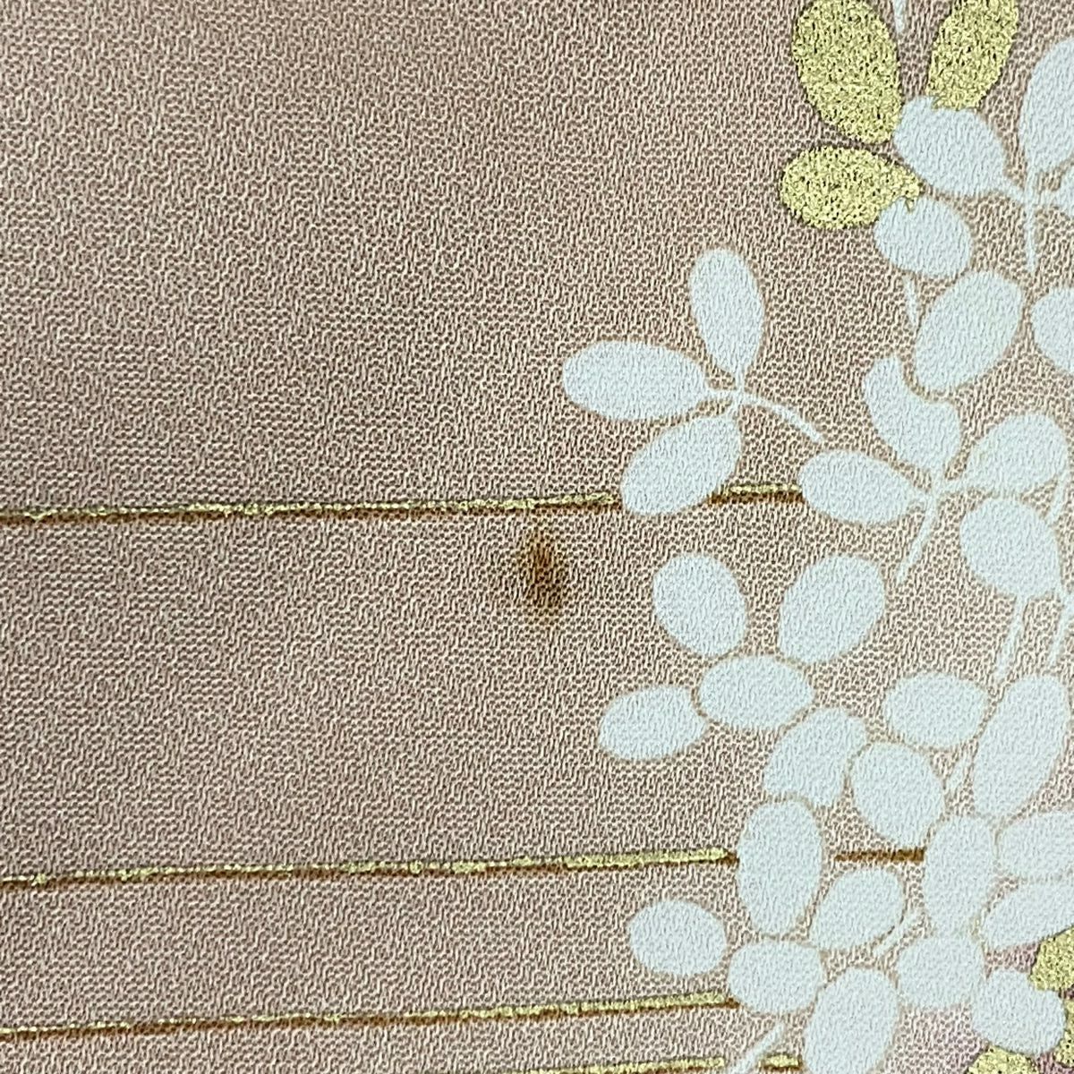 訪問服 身長164cm 袖長67cm M 雙層 松樹 萩 金銀彩 刺繡 薄小豆 純蠶絲 秀品級 一つ紋